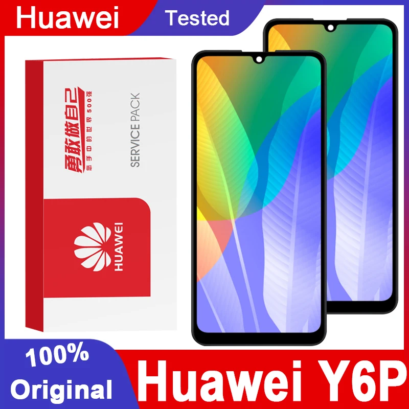 Оригинальный 6 3 ''Display withFrame для Huawei Y6P ЖК дисплей сенсорный экран дигитайзер MED LX9 LX9N запасных частей|Экраны