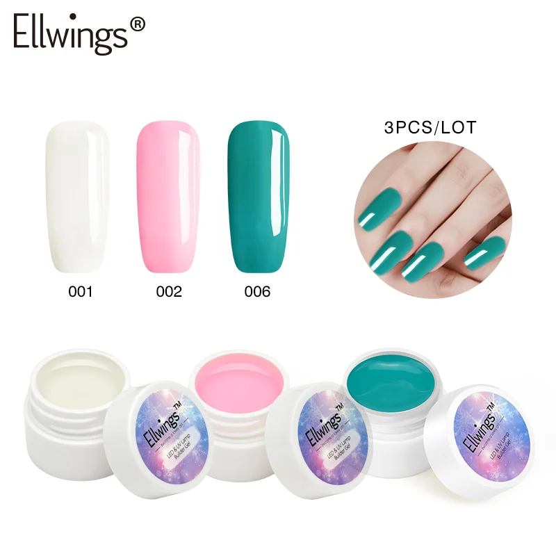 ZHG610 Ellwings, 3 шт., УФ-лак для ногтей из смолы, лак для ногтей, акриловый полигель, розовый Бланш, клир, Cristal, УФ led, для создания кристаллов, удлиняющие гели - Цвет: ZHG610