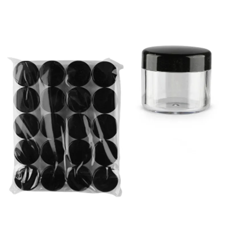 

3g 5g 10g1 5g 20 г бутылки Refillabe бутылки для путешествий черные крышки бутылки крем для лица или крем для глаз банка косметический ящик для упаковки