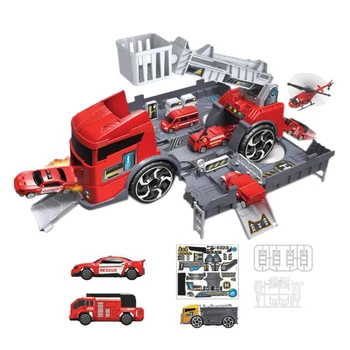 

Simulation Track Inertia Children'S Puzzle Toys Vehicle Truck Car Model Deformation Fire Engineering Vehicle Boys Gift