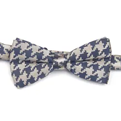 Темно-синий галстук-бабочка с узором «гусиная лапка» с узорами, предварительно завязанный Галстук-бабочка s