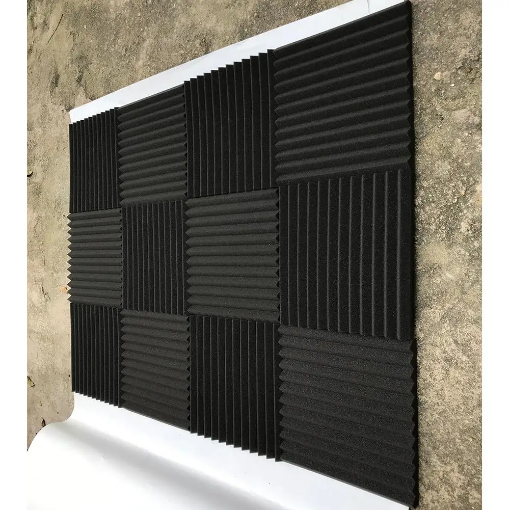 

6/12pcs Soundproofing Sponge Cotton Indoor Acoustic Insulation Foam Noise Reduction Studio Room Concert Hall Supplies
