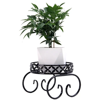 

Plant Stand Holder Iron Art Succulent Display Indoor Outdoor Support Rack Geometry Round Flower Pot Garden Living Room Balcony