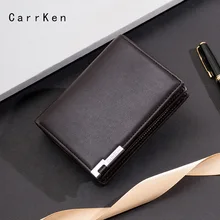 2021 New RFID Men's Short Wallet Vertical Two Fold Anti Theft Brush Wallet Multifunctional Organ Card Bag Wallet Length Style