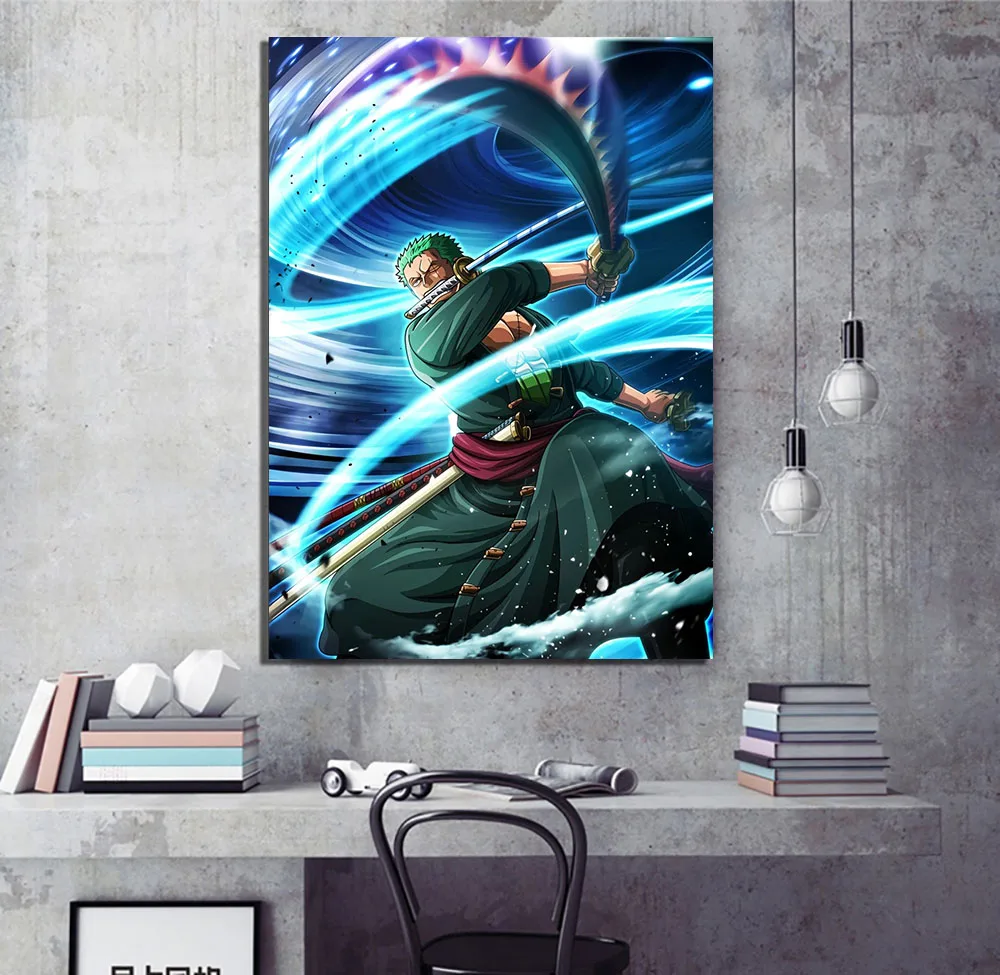 Waliicorners Anime Roronoa Zoro Painting One Piece Canvas Painting Anime Home Decoration 5 H6d0c17359ad249d1bba8edd3e94e21060