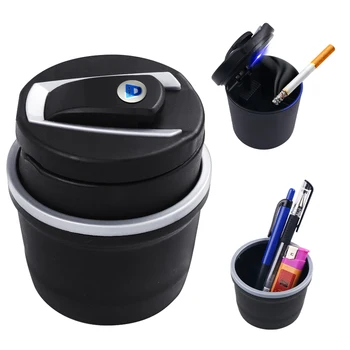 

1PC Emblem logo Portable Car Truck LED Cigarette Smoke Ashtray Blue Light Cigarette for Dacia Duster Logan Sandero 2 Mcv