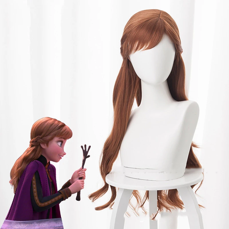 

Halloween Party Cosplay Ice Snow 2 Anime wig Adult Blonde Brown Braided Cosplay Wigs Synthetic Hair Wigs