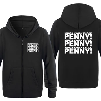 

Big Bang PENNY Knock Sheldon Hoodies Men 2018 Men's Fleece Zipper Cardigans Hooded Sweatshirts