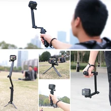 3 maneira aperto à prova dwaterproof água monopod selfie vara tripé para gopro hero 9 8 7 6 5 4 para yi 4k sjcam eken para go pro acessório