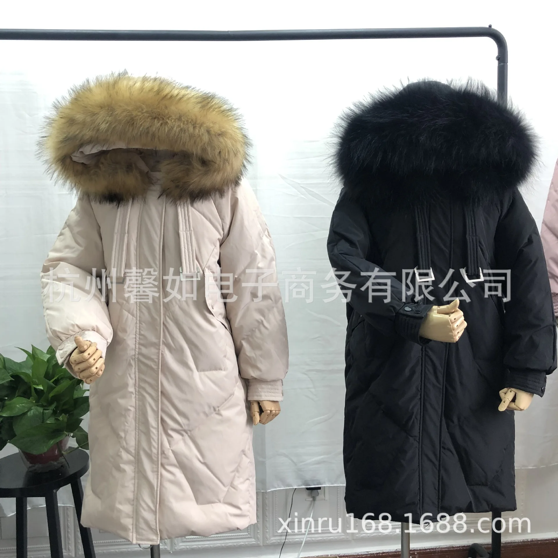 Зимний стиль Южная Корея Dongdaemun ультра большой меховой воротник женский полумесяц-длина пуховик женский