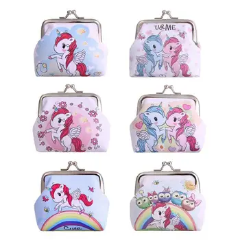 

New Unicorn Mini Wallet Card Holder Purses Coin Purse Clutch Change Bag Children Kids Coin Wallet Cartoon Dollar Money Bags