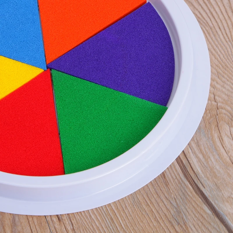 6 цветов штемпельная подушечка для печати DIY пальчиковая живопись для рукоделия, кардмейкинга большой круглый для детей