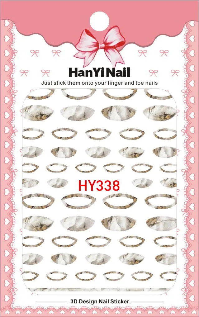 1 шт. Shell Nail Наклейки Мраморный Узор Nail Art Клей Наклейки Наклейки Маникюр Украшения - Цвет: HY338