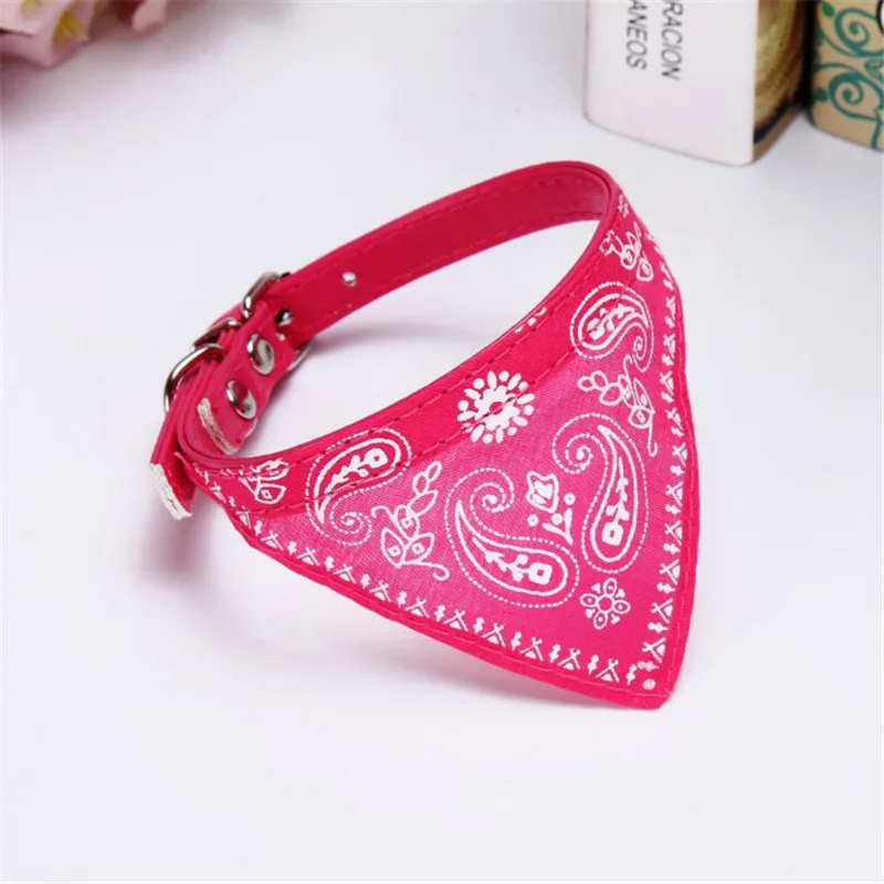 1piece Cute Adjustable Small Dog Collars Puppy Pet Slobber Towel Outdoor Cat Collar Print Scarf Design Dog Collar Neckerchief