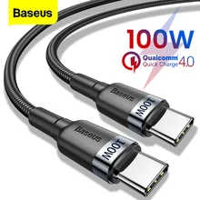BASEUS 100W USB C ถึง USB ประเภท C สายสำหรับ Huawei Samsung S20 QC 3.0 Quick Charge Data CABLE สำหรับ Xiaomi MacBook Pro USB C(China)