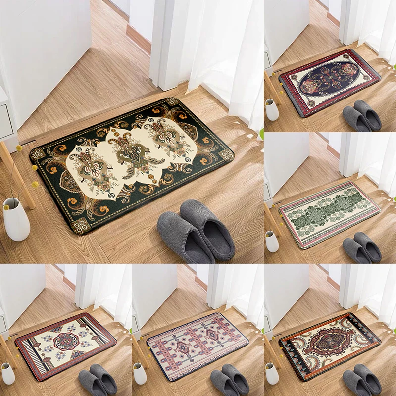 

New 3D Printed Ethnic Style Carpet Bedroom Living Room Entrance Door Mat Absorbent Anti-Slip Floor Mat Washable Home Decoration