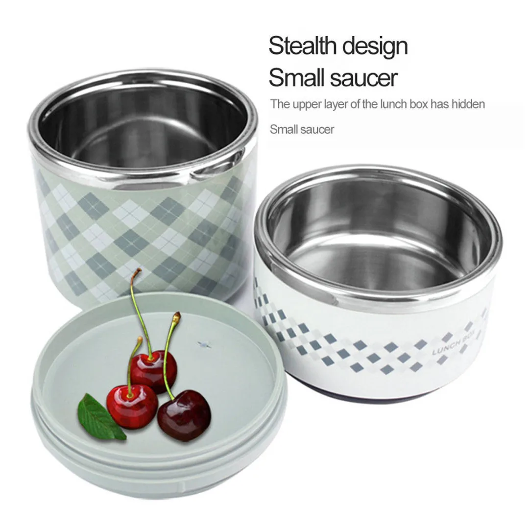 Stainless Steel 2/3 Layer Insulated Thermal Lunch Box Food Storage Container