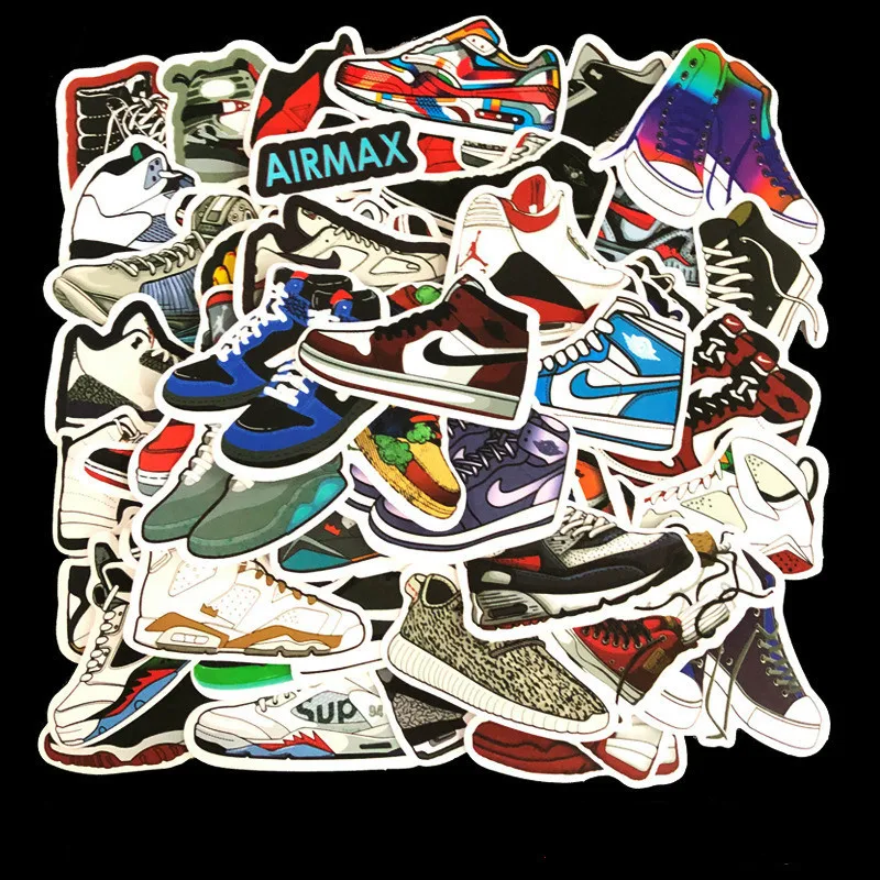 

50 Pcs/Lot Naklejki Kawaii School Viscous Notes Papelaria Tide Sports Shoes Stationery Stickers Waterproof Removable TZ083G
