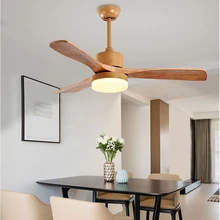 Светодиодный деревянный потолочных вентиляторов лампа для Гостиная 220V потолочный вентилятор с подсветкой 42 48 52 дюймовые лопатки охлаждения пульт дистанционного затемнения