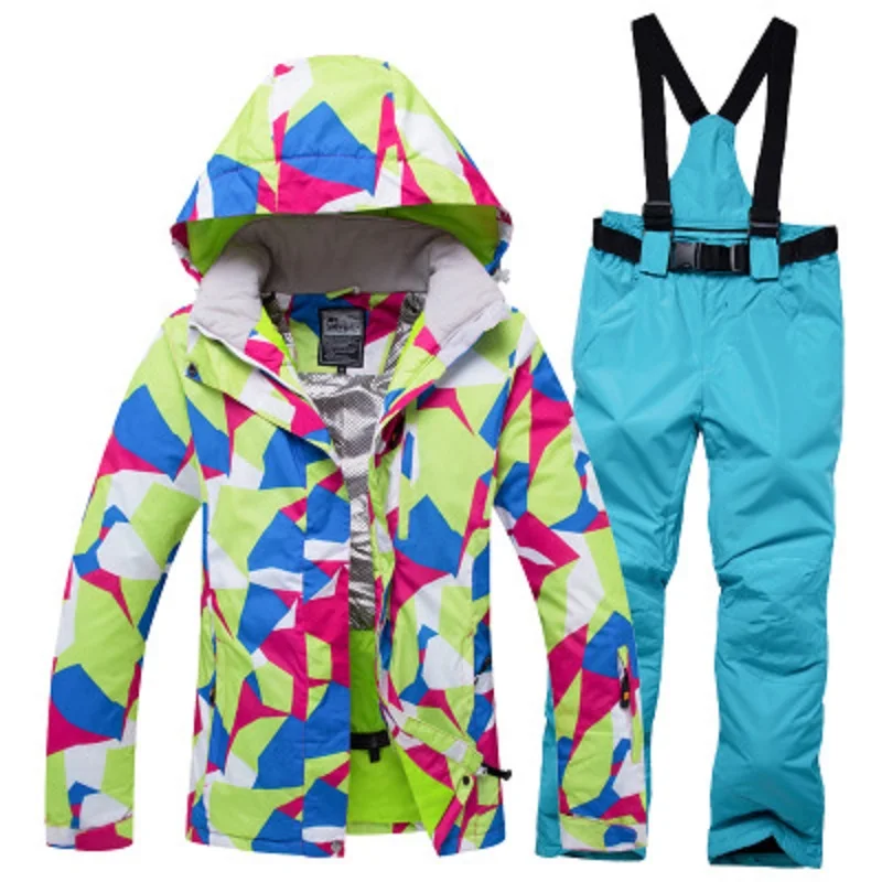 Winter Women Ski Suit Ski Jacket and Pants for Women Warm Waterproof Windproof Skiing and Snowboarding Suits Female Ski Coat