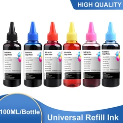 Kit de recharge d'encre universel, 6x100ML, pour imprimante à jet d'encre, pour Canon, HP, Lexmark, DELL, Kodak, CISS, cartouche 