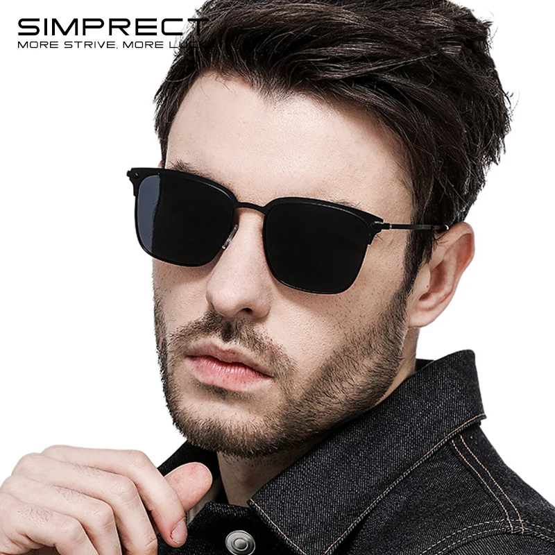 Солнцезащитные очки SIMPRECT мужские с защитой UV400 поляризационные квадратные в