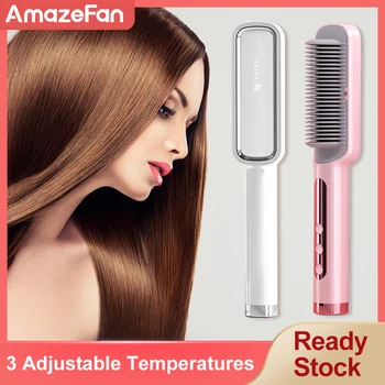 

Hair StraightenerHot Heating ionic Hair Straightener Electric Straight Hair Comb brush Hair Straightener Curler styling tool