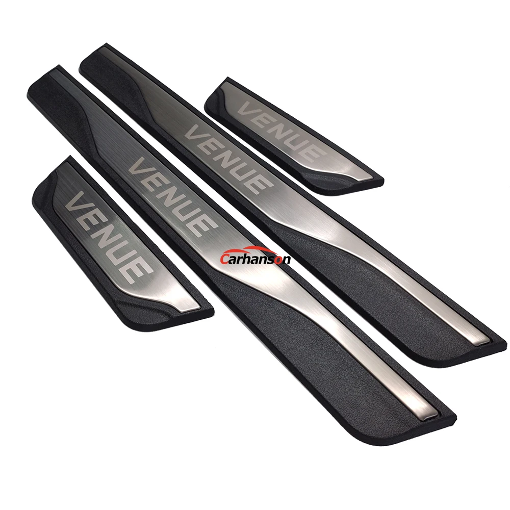 For Auto Styling Accessories Hyundai Venue Door Sill Stainless Steel Sticker Trim Car Plate Protector Cover Guard