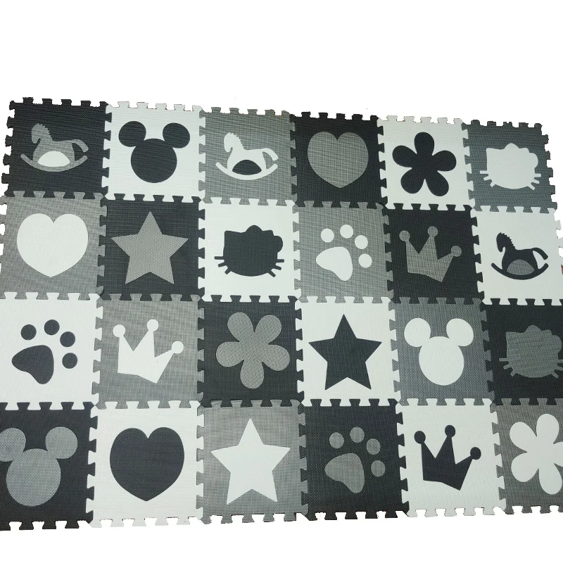 Детский игровой коврик детская пена пазл плитка комната пол серый черный белый