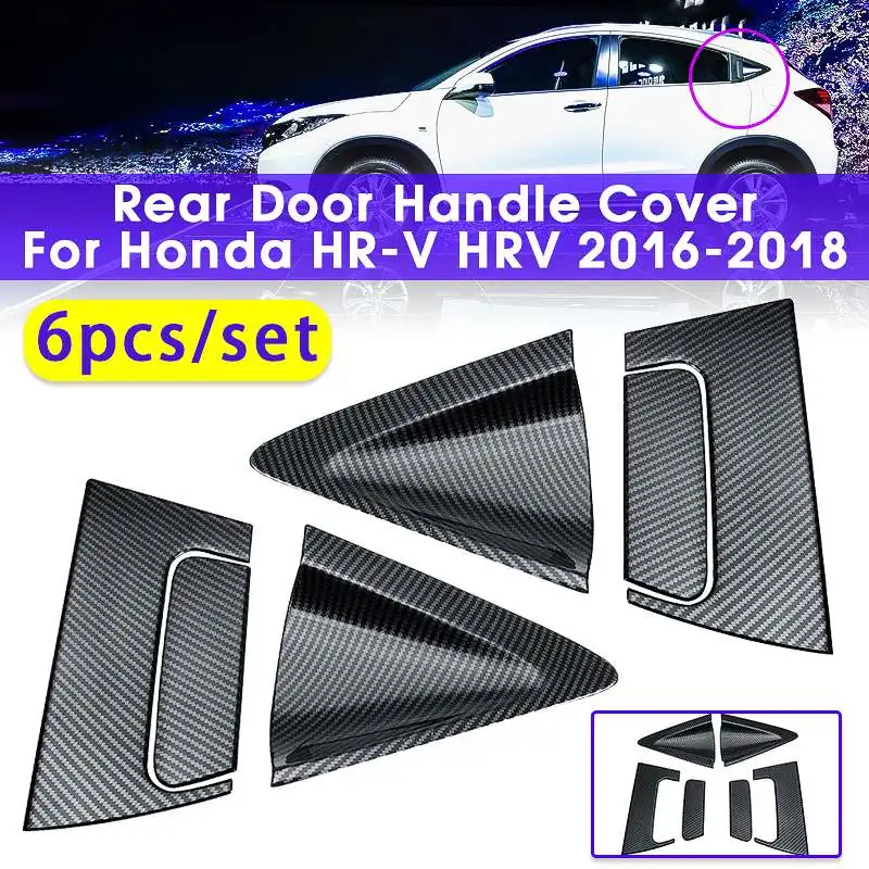 1 set rear cover Автомобильная Передняя Задняя хромированная дверная ручка, дверные ручки, крышки+ чаши, наклейки для Honda HR-V HRV аксессуары для укладки - Цвет: 1 set rear cover