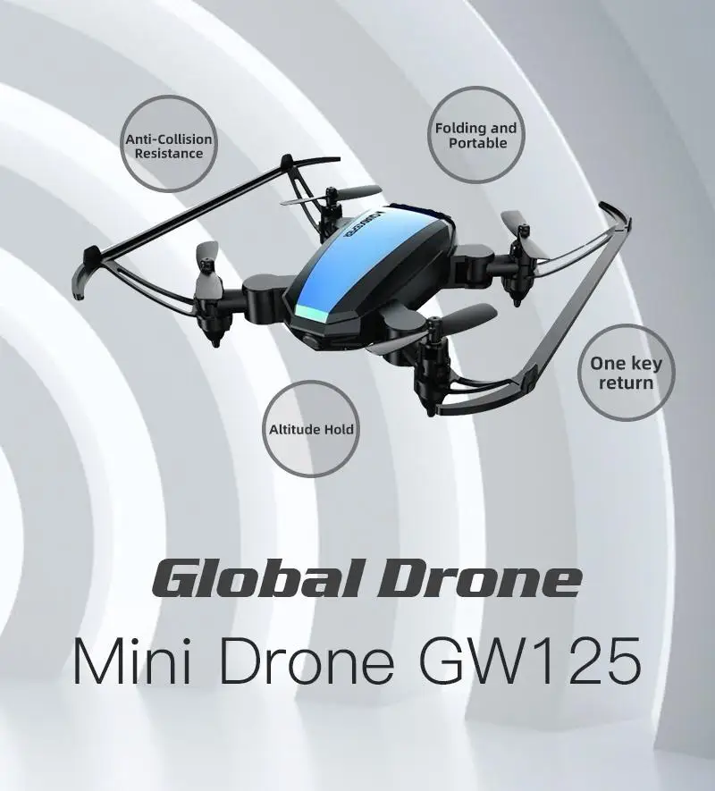 GW125 Mini Drone Quadrocopter 2.4G 4CH RC Helicopter Micro Pocket Folding Dron for Kids Toys for Boys