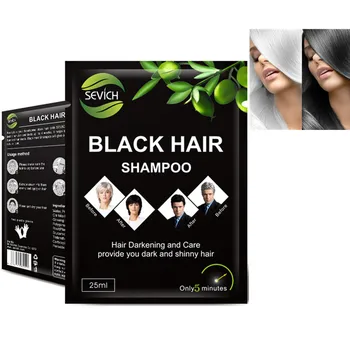 

10pcs /Lot Black Hair Shampoo Fast Dyeing Gray White Become Black Hair Color 5 Minutes Natural Vegetable Lasting Month Hair Care