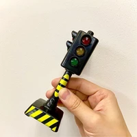 Mini traffic light toy traffic signal light model simulation road scene early education interactive toys pull back car 6pcs 1