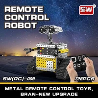 New Building Blocks DIY Alloy RC Robot Children's Educational Toys 728Pcs Stainless Steel Blocks Assembled Remote Control Robot 1