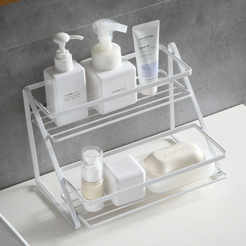 

2 Tier Kitchen Countertop Shelf Storage Rack Spice Organizer for Cookware Canned 91AD