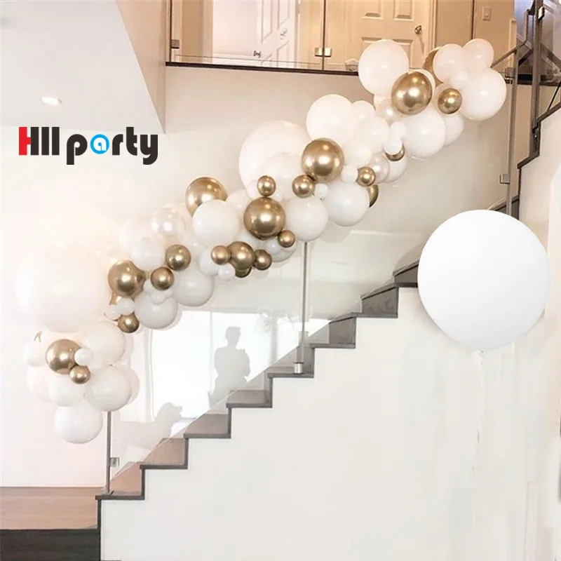 

90 pcs White Gold Balloon Garland Set Wedding Banquet Birthday Party Background Decoration