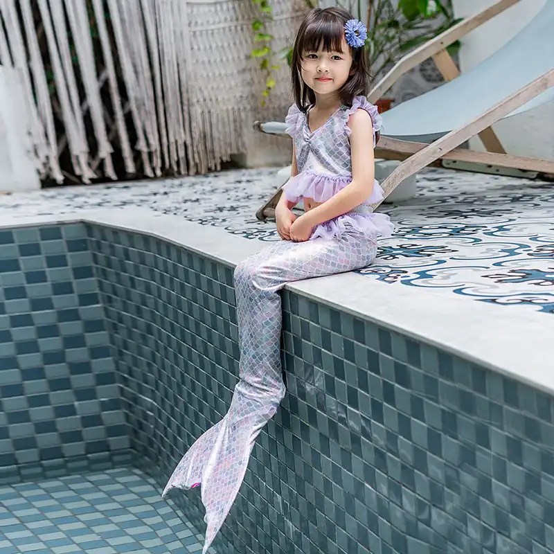 キッズ子供マーメイド尾水泳人魚の尾女の子コスプレファンシー衣装新ビキニセット水着 女の子のコスチューム Aliexpress