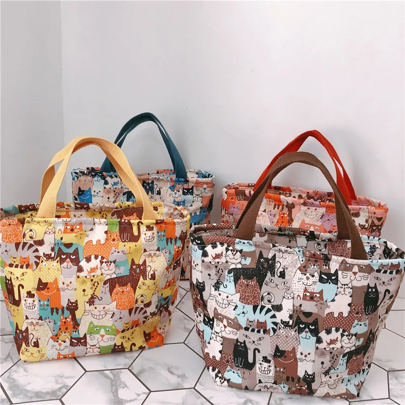 

[The Butterfly Cloth Bag] Zipper Hand Insulated Bento Box Bag Carrying Small Cloth Bag Thick Anti-Spillage Get Together Totoro