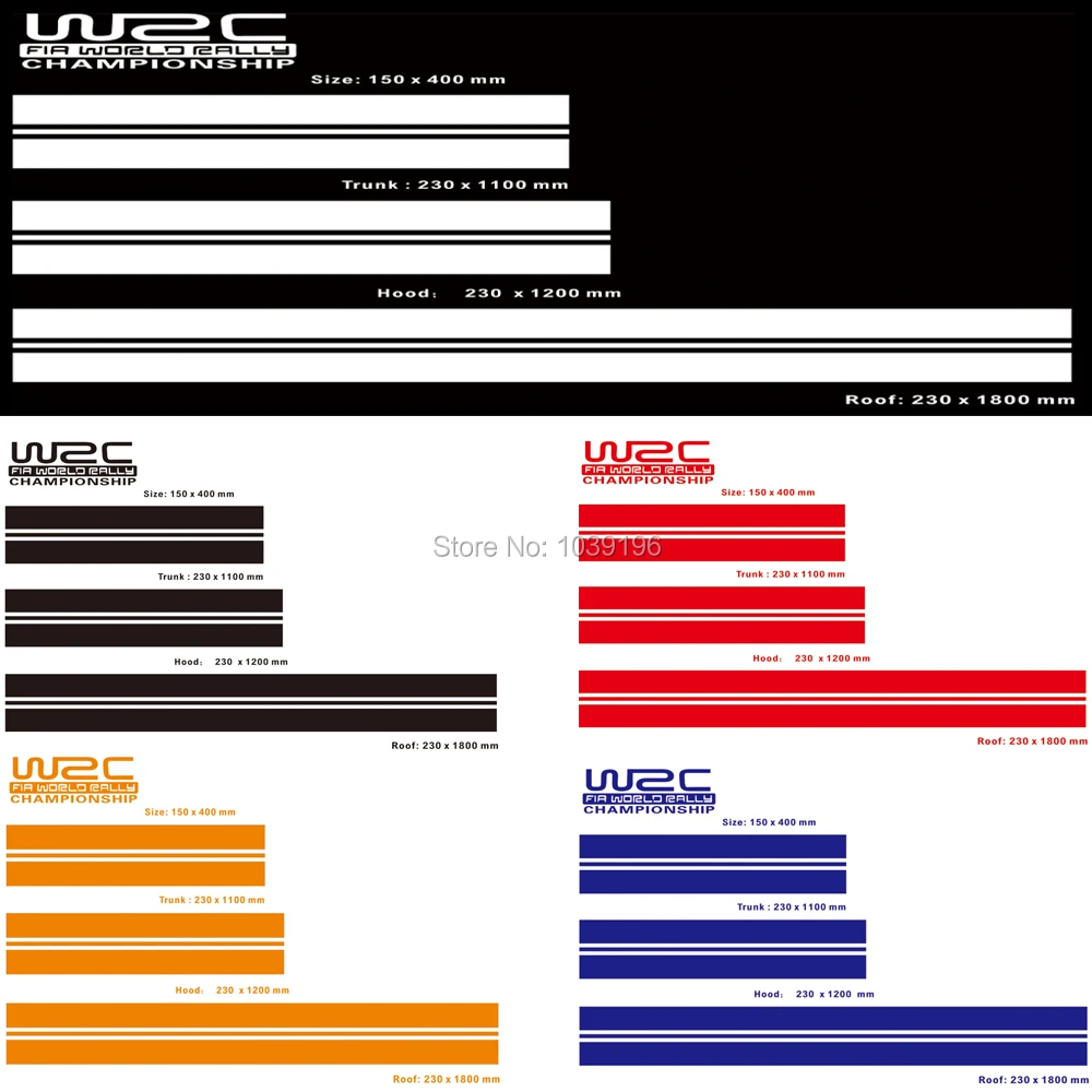 Wrc Fia World Rally Championship Stripe Set F1 Check Flag Car Hood Roof Trunk Vinyl Sticker Racing Rally Sports Set Di Decalcomanie In Pvc