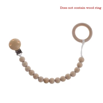 

Baby Natural Wooden Beaded Pacifier Holder Clip Nursing Teether Dummy Chain Gift QX2D