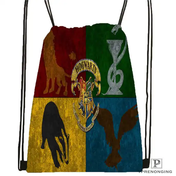 Custom hufflepuff-@ 04-походная сумка на шнурке милый рюкзак для детей(черная спинка) 31x40 см#180611-03-127