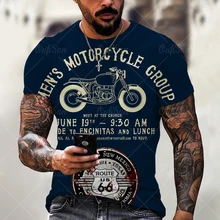 Camiseta estampada en 3D de hombre oose, diseño de motocicleta grande route 66, tendencia de moda, novedad en verano 2021