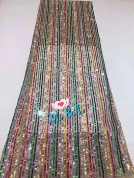 

High quality sequins straight embroidery French tulle lace African lace Nigeria lace fabric for dress skirt DIY wedding fabric