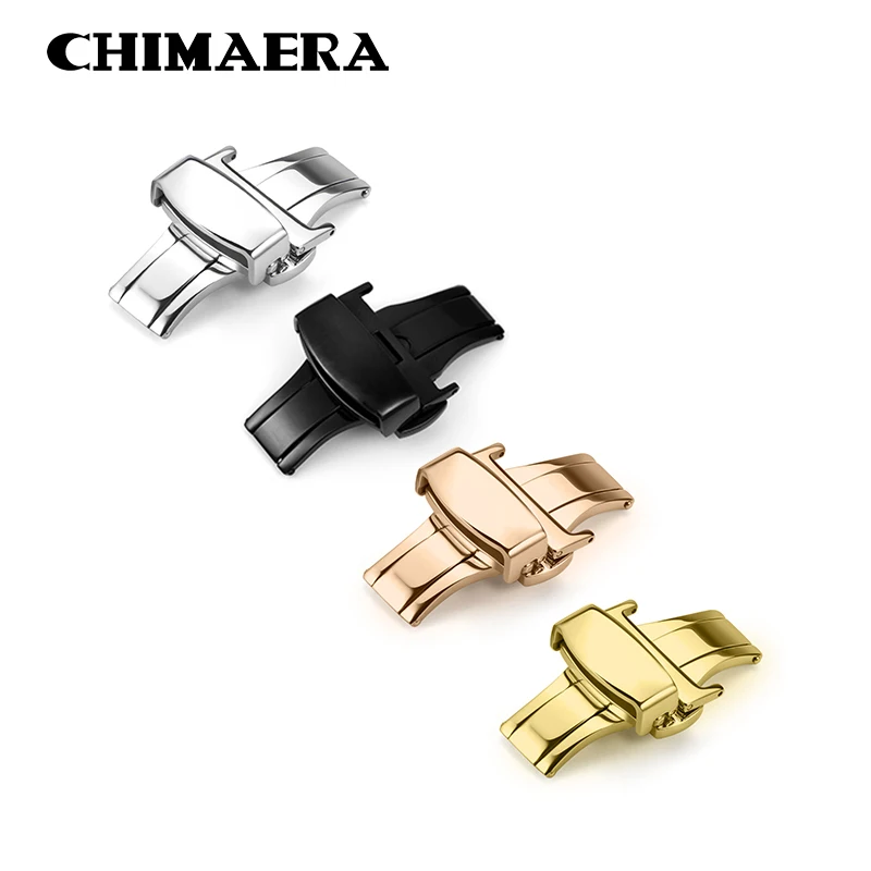 Химера 316L Нержавеющая сталь часы Clasp10 12 мм 14 16 18 20 22 двойной Push Бабочка