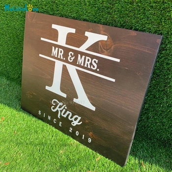 

Initial Design Mr&Mrs Custom Family Name Established Year Personlized Sticker Decal Wedding Party Removable Vinyl Stickers BA252