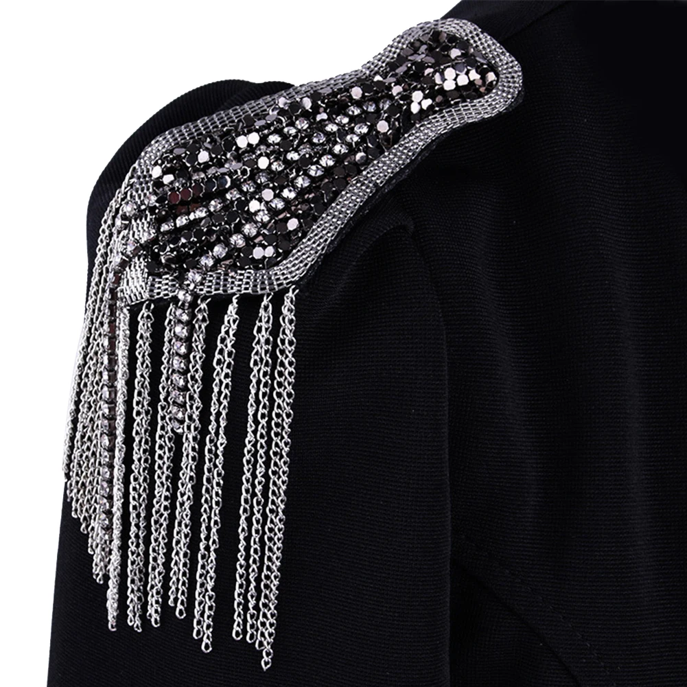 2pcs/set Shoulder Badges Pin Epaulette Stage Performance Elegant Office Luxury Business Suit Brooch Fashion Tassel Chain