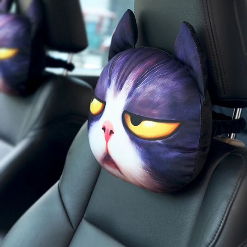 car pillow Забавный подголовник автомобиля подушка для шеи Хаски кошка мультяшная персональная Подушка автокресла с одеялом автомобильный Декор специальный подарок для друзей - Цвет: car pillow
