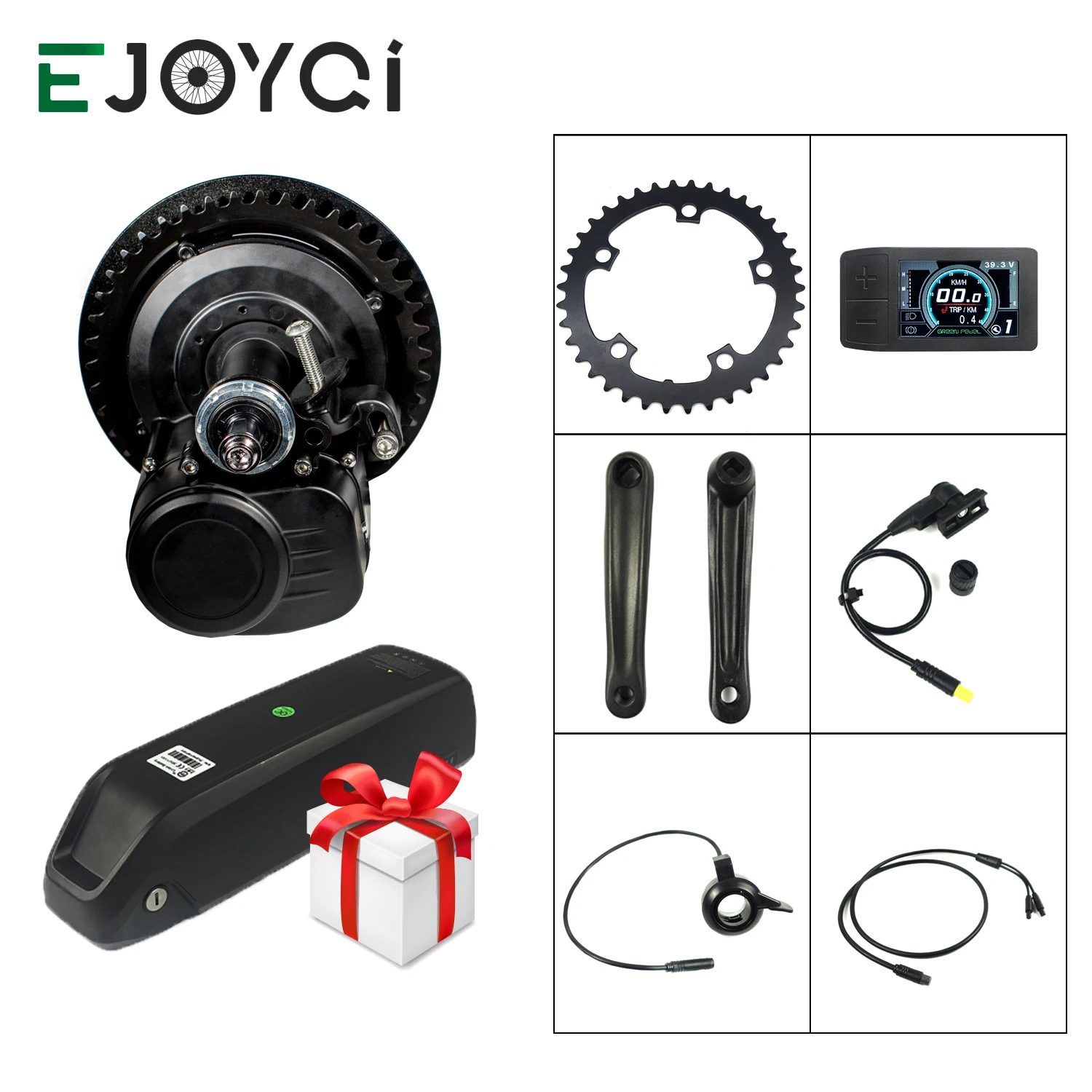 TSDZ2 Tongsheng 500C 디스플레이 36V 48V 250W 350W 500W 토크 센서 42T 중반 드라이브 모터