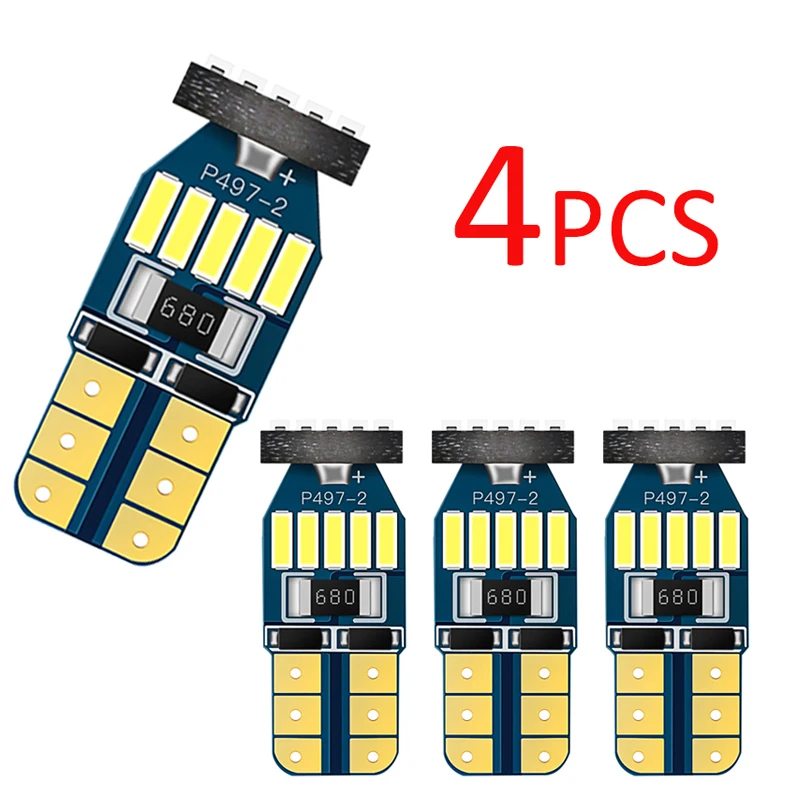 

4 шт. светодиод t10 w5w canbus без ошибок 7020 15smd 194 168 t10 Патрон лампы