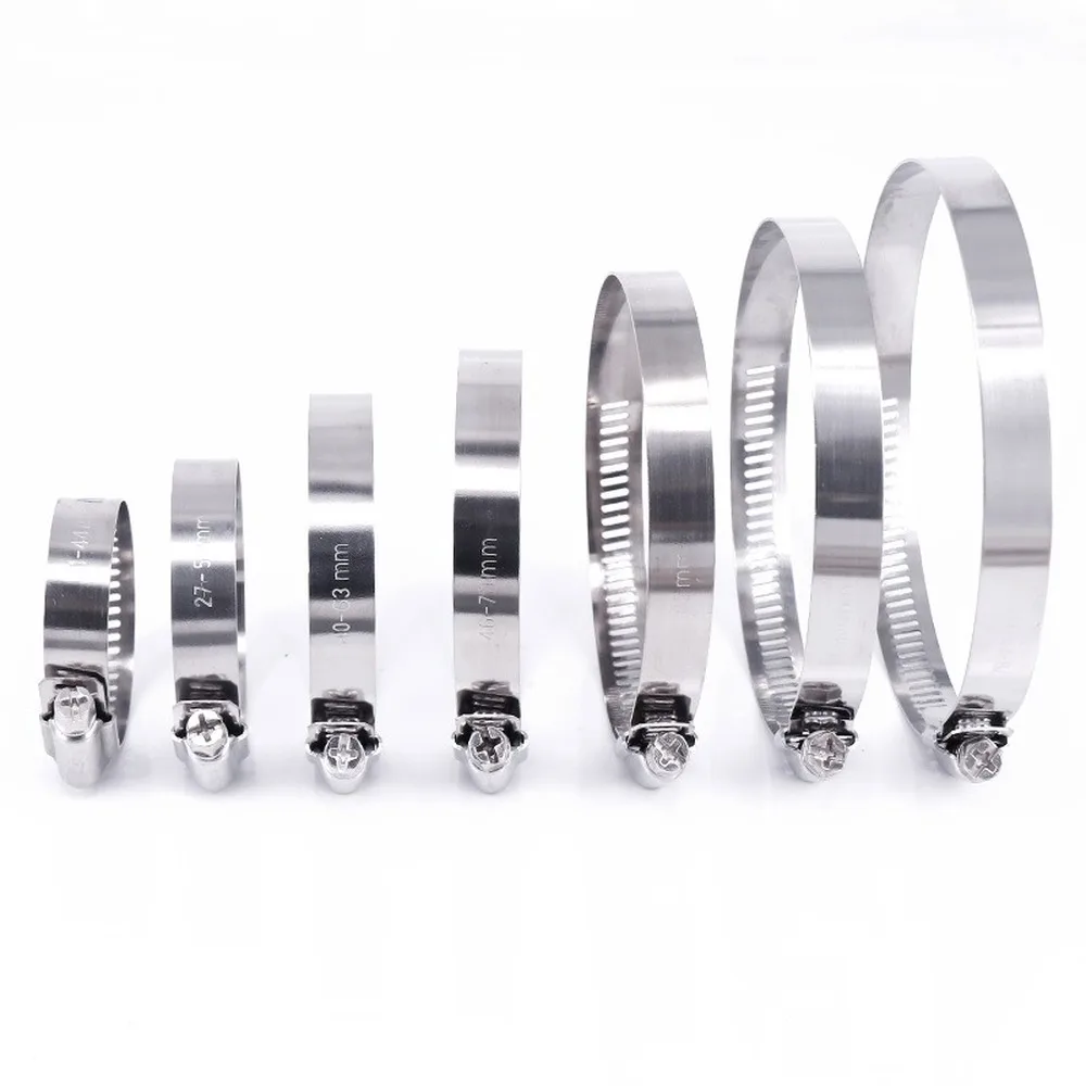 

60 PCS/Box Multi Size 8mm-38mm Stainless Steel Hoop Clamp Hose Clamp Stainless Steel Set automotive pipes clip Fixed too